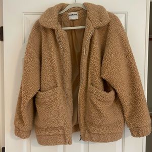 Teddy Zip-Up Sweatshirt Oversized XS